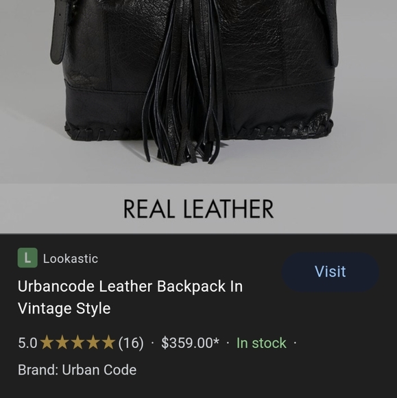 Leather Urbancode Brown Backpack in Vintage Style - Picture 8 of 8